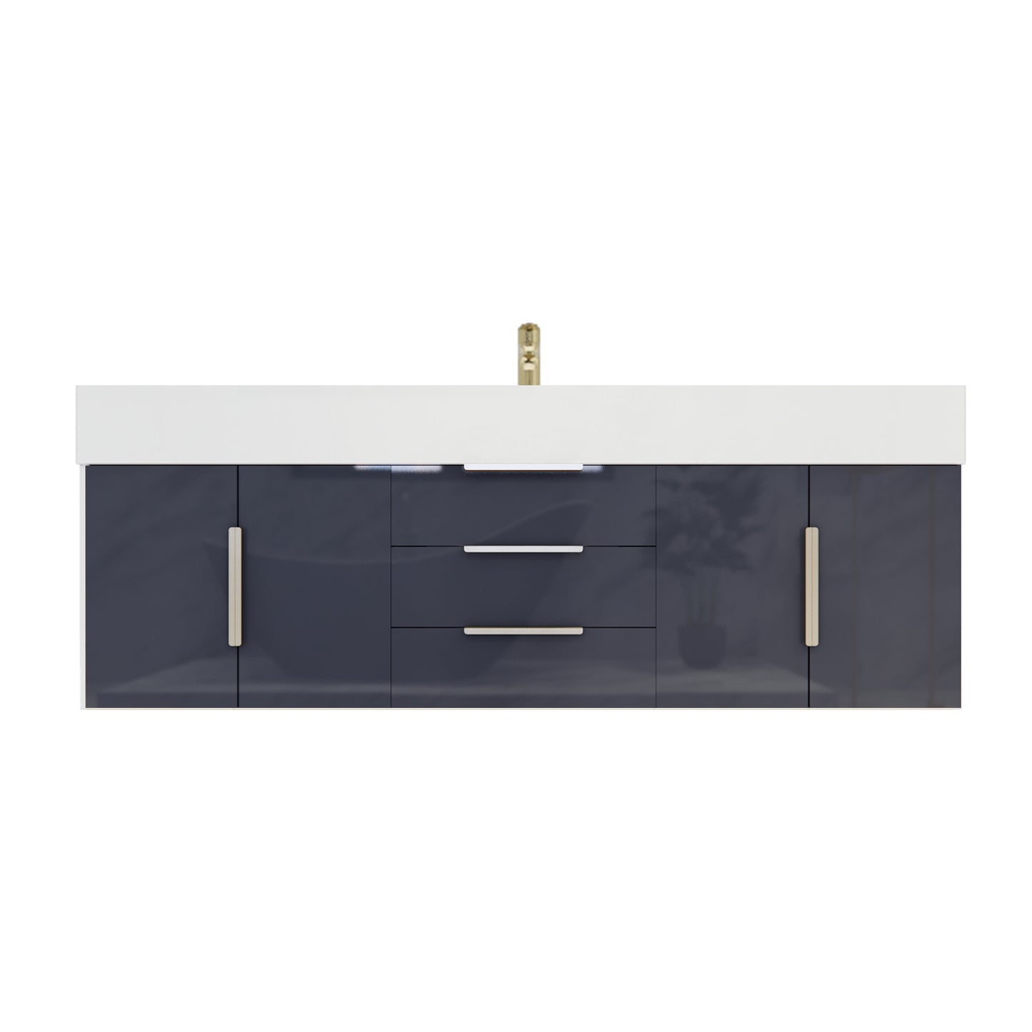 Better Vanity Bethany 24"-48" Floating Bathroom Vanity Reinforced Acrylic Sink Soft Close Doors & Drawers, Fully Assembled