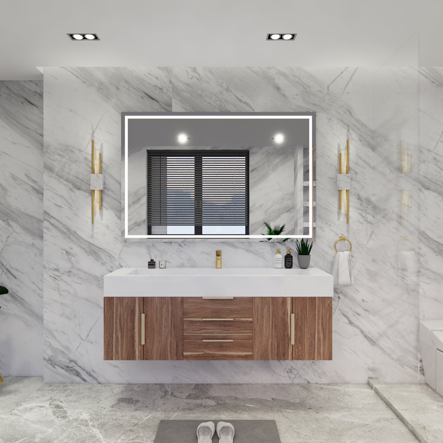 Bethany Floating Bathroom Vanity with Reinforced Acrylic Sink Top 24" - 84"
