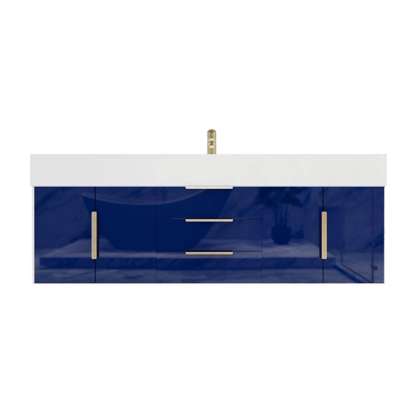 Better Vanity Bethany 24"-48" Floating Bathroom Vanity Reinforced Acrylic Sink Soft Close Doors & Drawers, Fully Assembled