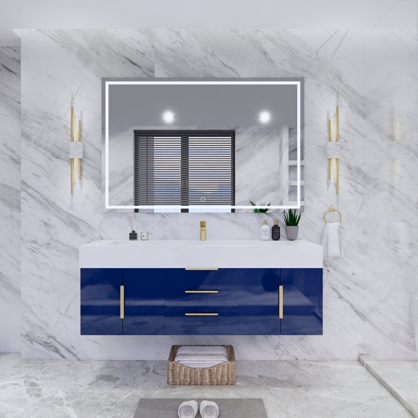 Bethany Floating Bathroom Vanity with Reinforced Acrylic Sink Top 24" - 84"