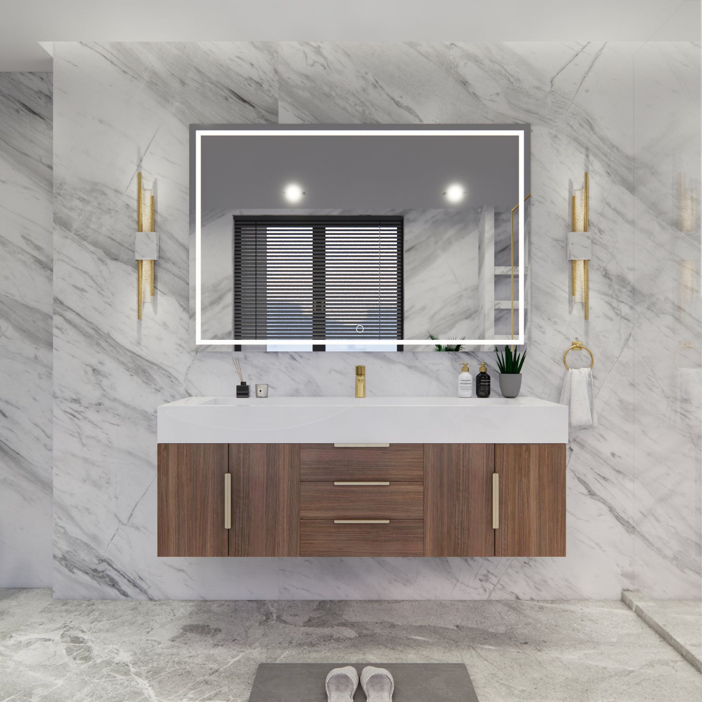 Bethany Floating Bathroom Vanity with Reinforced Acrylic Sink Top 24" - 84"