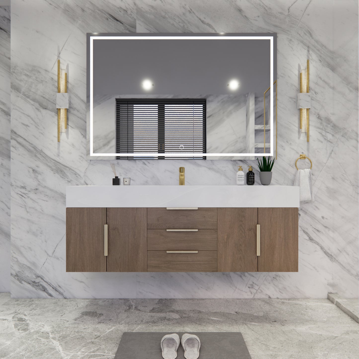 Bethany Floating Bathroom Vanity with Reinforced Acrylic Sink Top 24" - 84"