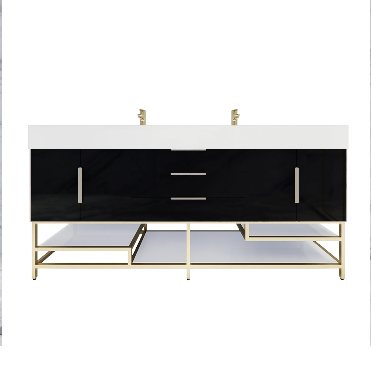 Better Vanity Bethany 24"-48“ Freestanding Bathroom Vanity Reinforced Acrylic Sink Soft Close Doors & Drawers, Fully Assembled