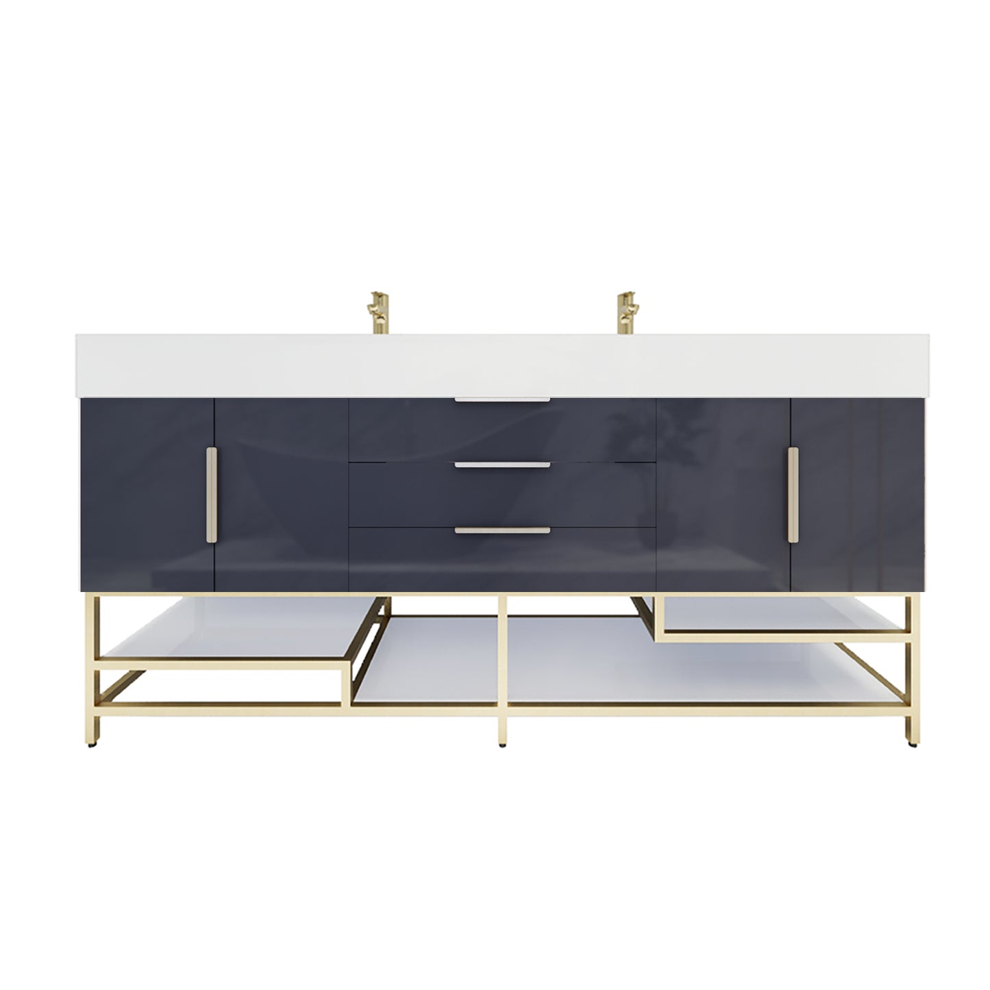 Better Vanity Bethany 24"-48“ Freestanding Bathroom Vanity Reinforced Acrylic Sink Soft Close Doors & Drawers, Fully Assembled