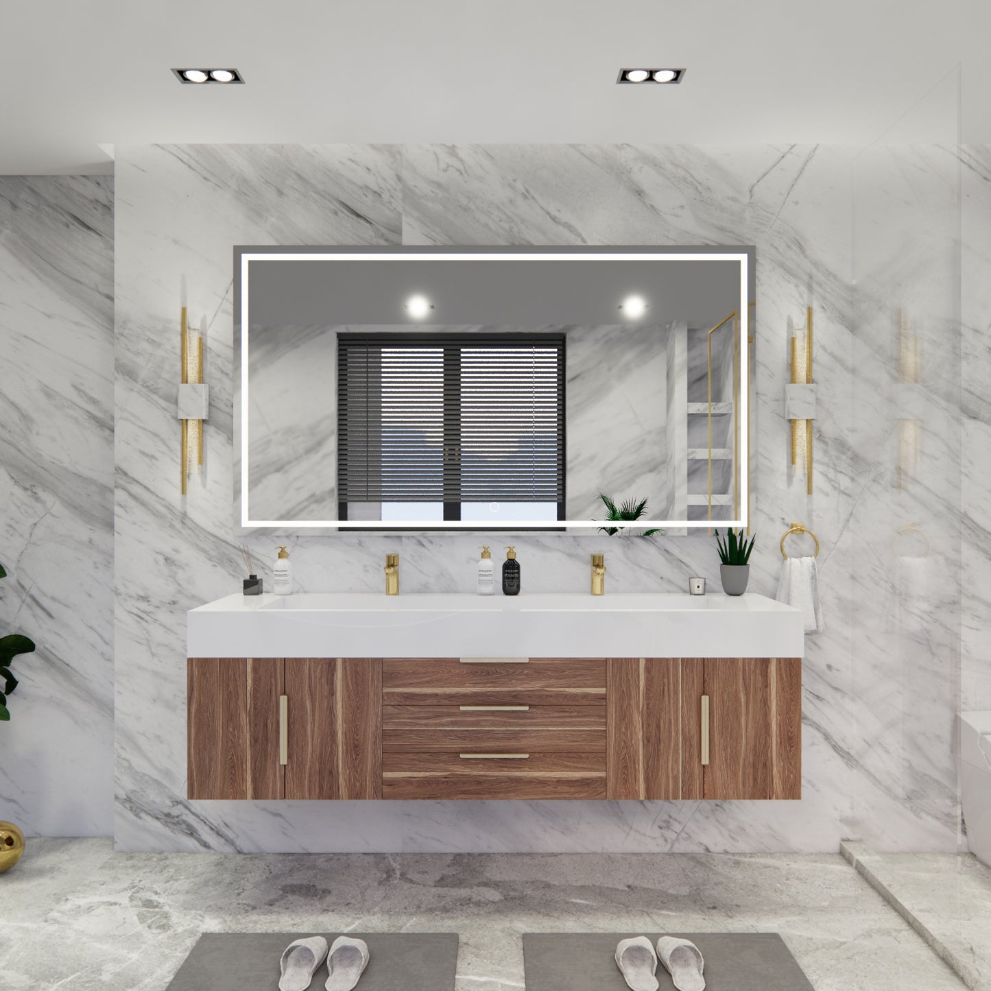 Bethany Floating Bathroom Vanity with Reinforced Acrylic Sink Top 24" - 84"