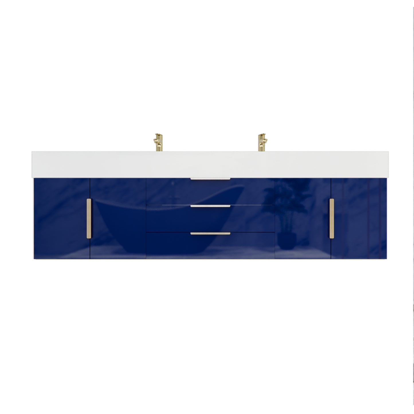 Better Vanity Bethany 24"-48" Floating Bathroom Vanity Reinforced Acrylic Sink Soft Close Doors & Drawers, Fully Assembled