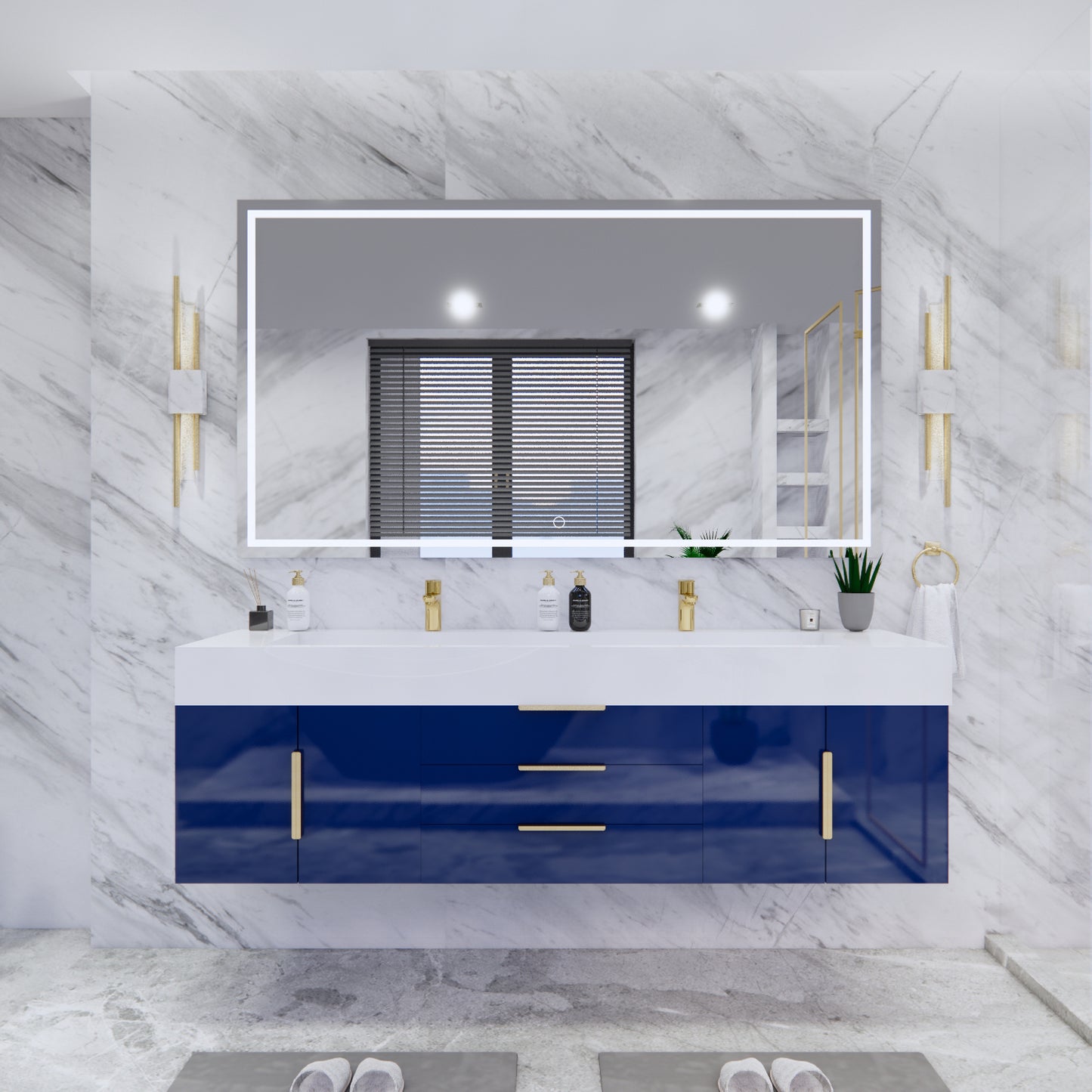 Bethany Floating Bathroom Vanity with Reinforced Acrylic Sink Top 24" - 84"