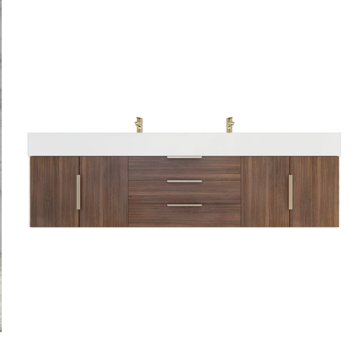 Better Vanity Bethany 24"-48" Floating Bathroom Vanity Reinforced Acrylic Sink Soft Close Doors & Drawers, Fully Assembled