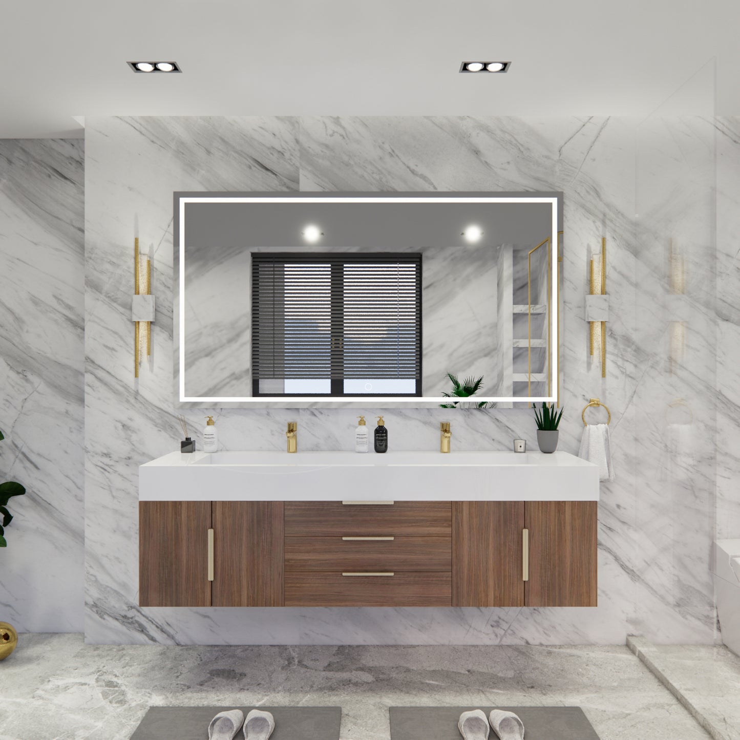 Bethany Floating Bathroom Vanity with Reinforced Acrylic Sink Top 24" - 84"