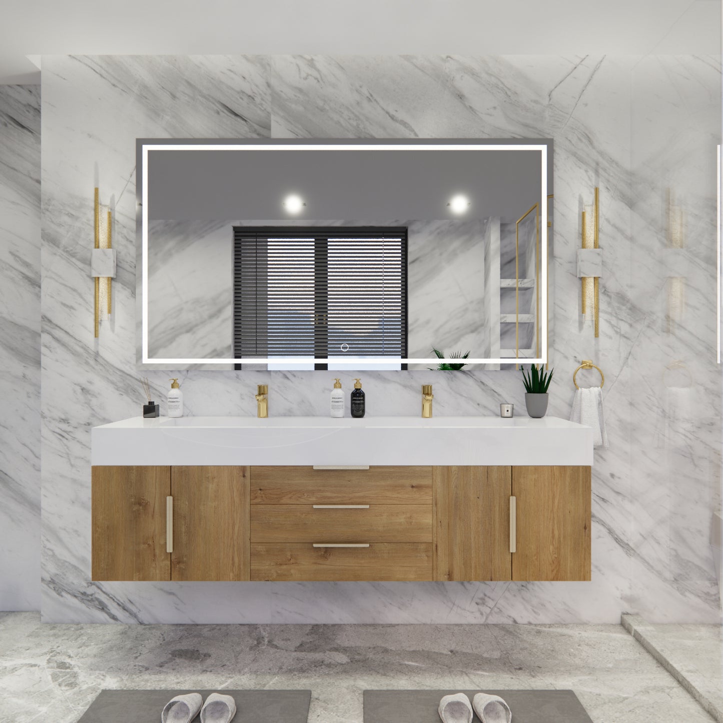 Bethany Floating Bathroom Vanity with Reinforced Acrylic Sink Top 24" - 84"