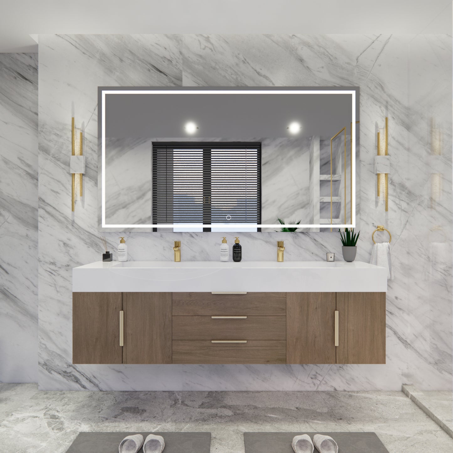 Bethany Floating Bathroom Vanity with Reinforced Acrylic Sink Top 24" - 84"