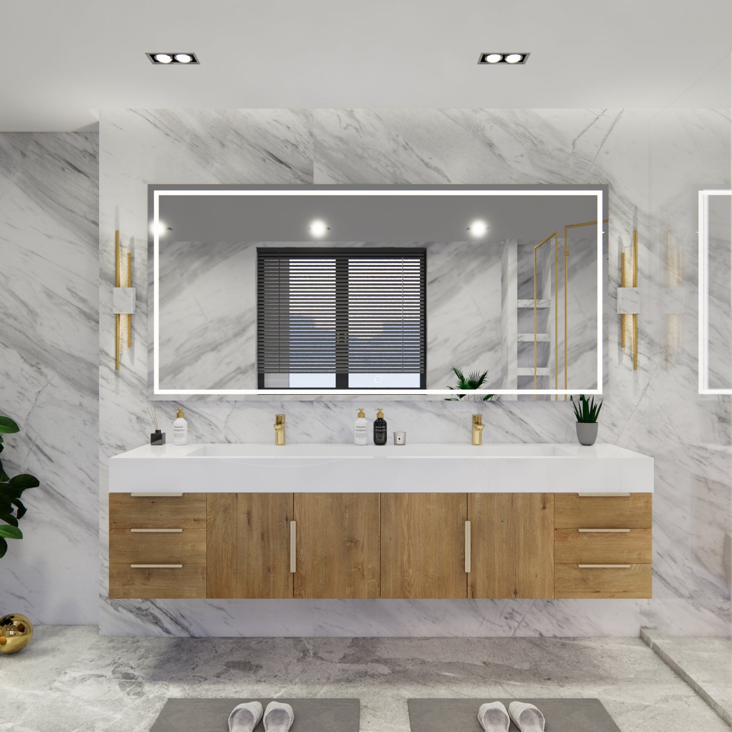 Bethany Floating Bathroom Vanity with Reinforced Acrylic Sink Top 24" - 84"