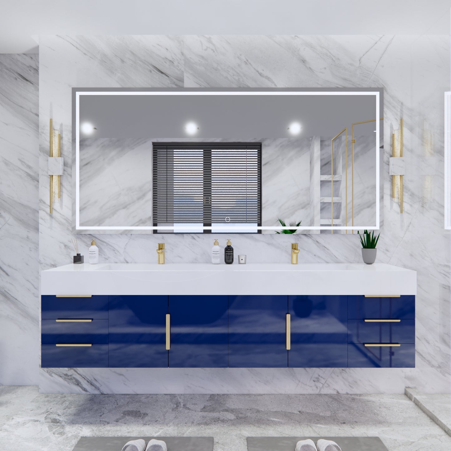 Bethany Floating Bathroom Vanity with Reinforced Acrylic Sink Top 24" - 84"