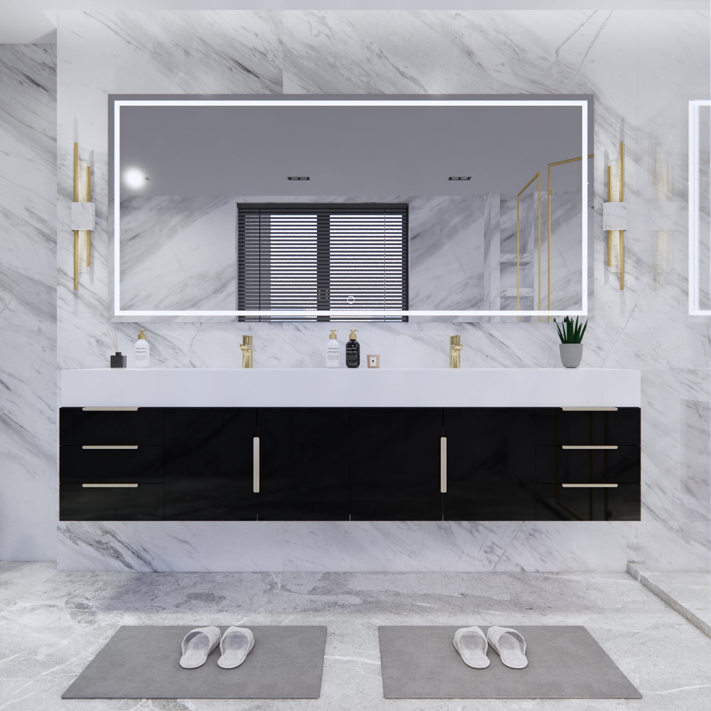 Bethany Floating Bathroom Vanity with Reinforced Acrylic Sink Top 24" - 84"