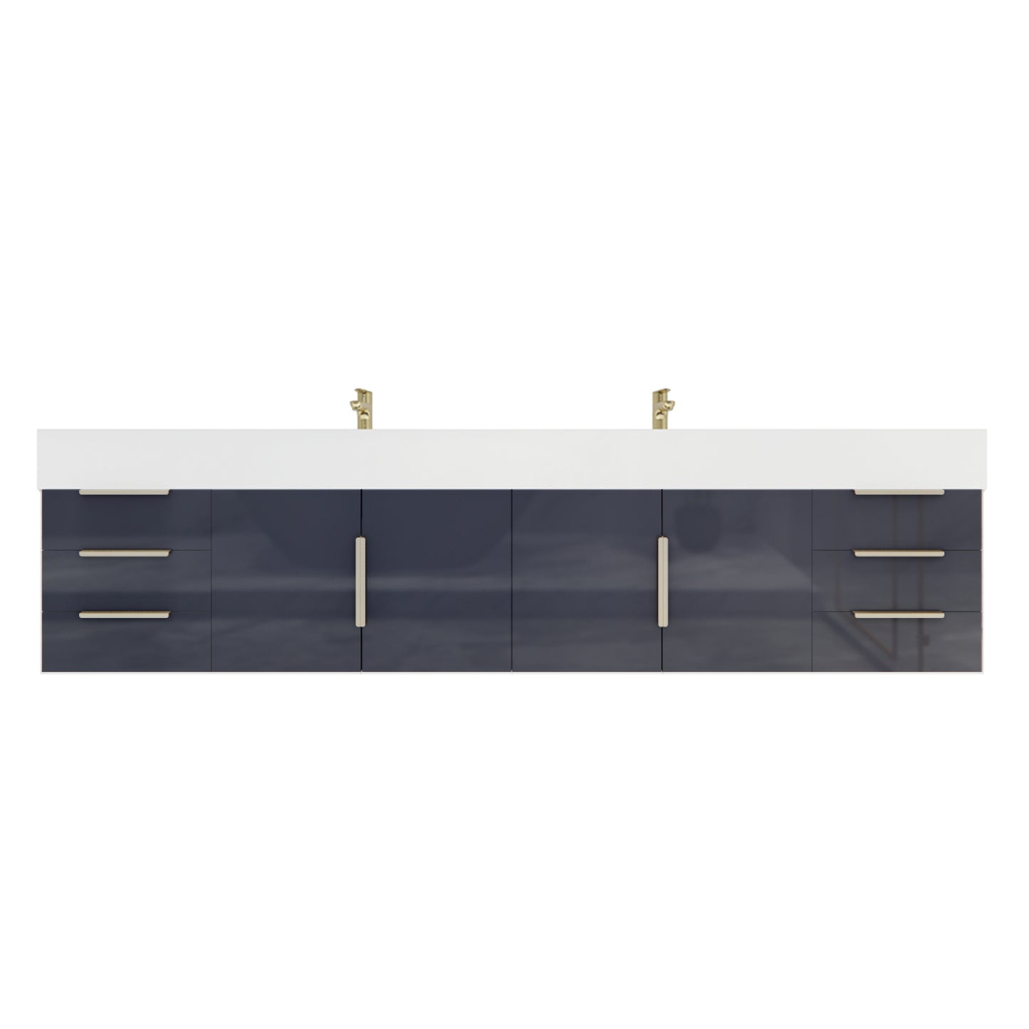 Better Vanity Bethany 24"-48" Floating Bathroom Vanity Reinforced Acrylic Sink Soft Close Doors & Drawers, Fully Assembled