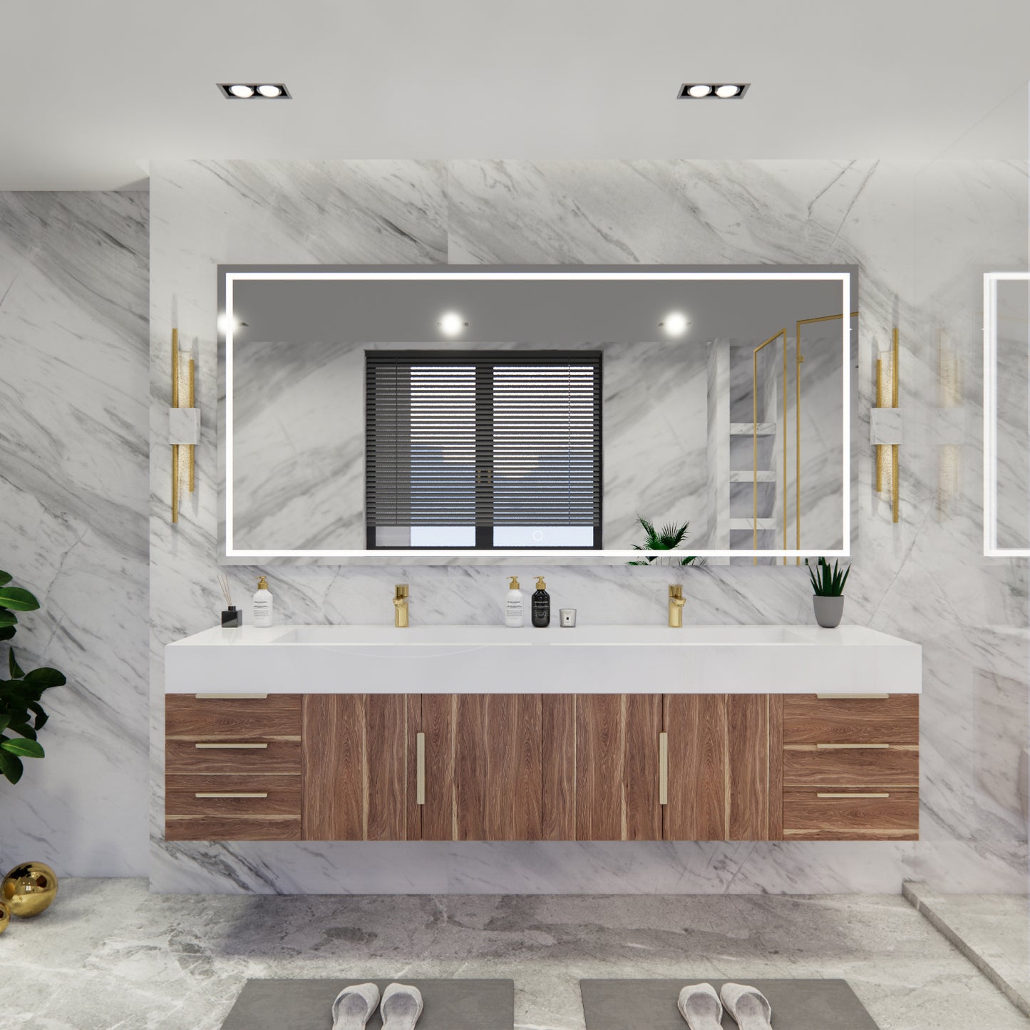 Bethany Floating Bathroom Vanity with Reinforced Acrylic Sink Top 24" - 84"