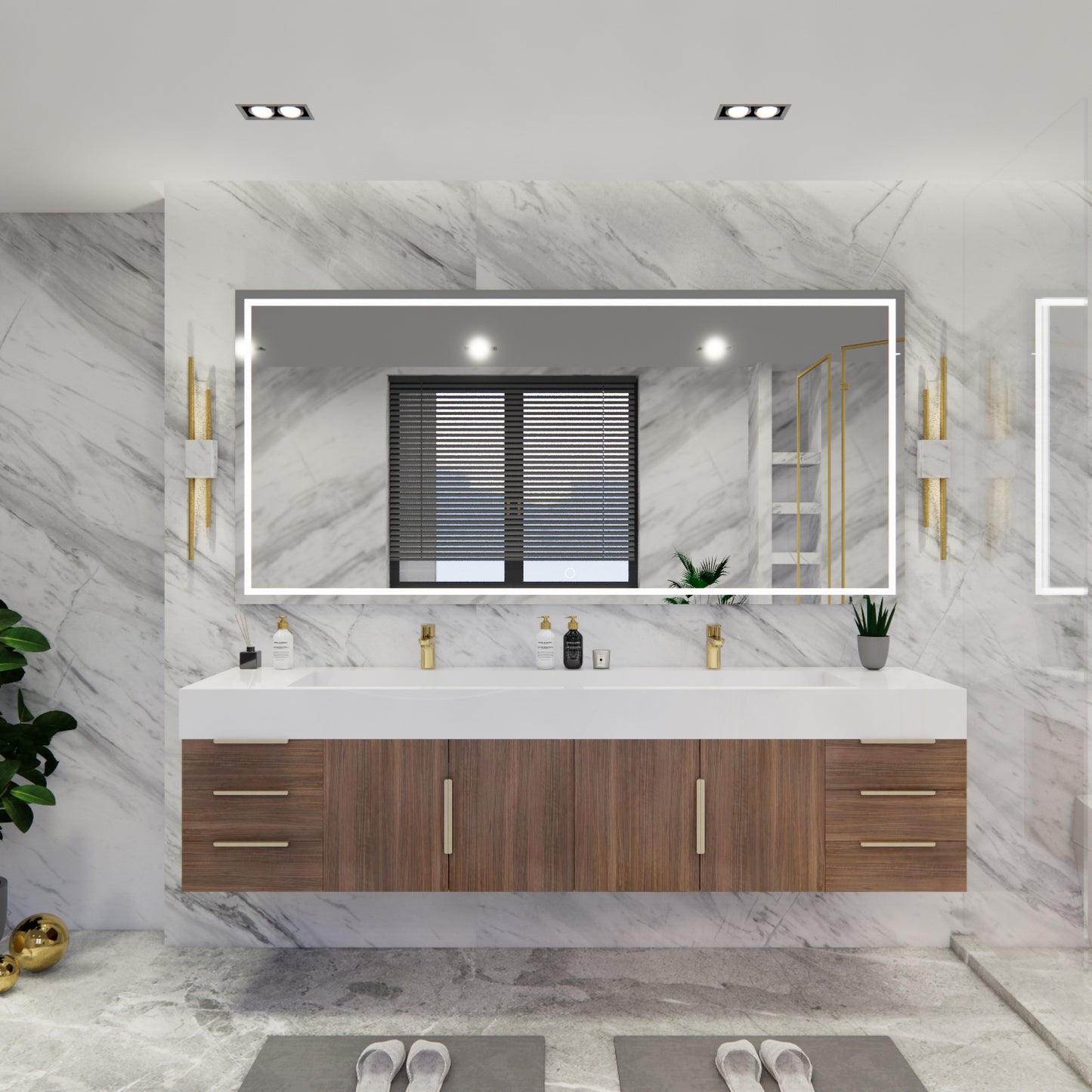 Bethany Floating Bathroom Vanity with Reinforced Acrylic Sink Top 24" - 84"