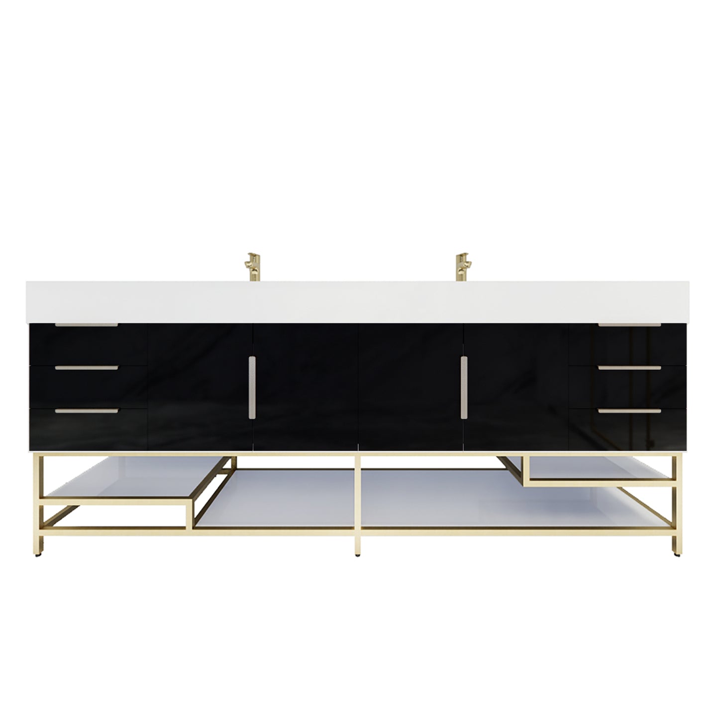 Better Vanity Bethany 24"-48“ Freestanding Bathroom Vanity Reinforced Acrylic Sink Soft Close Doors & Drawers, Fully Assembled