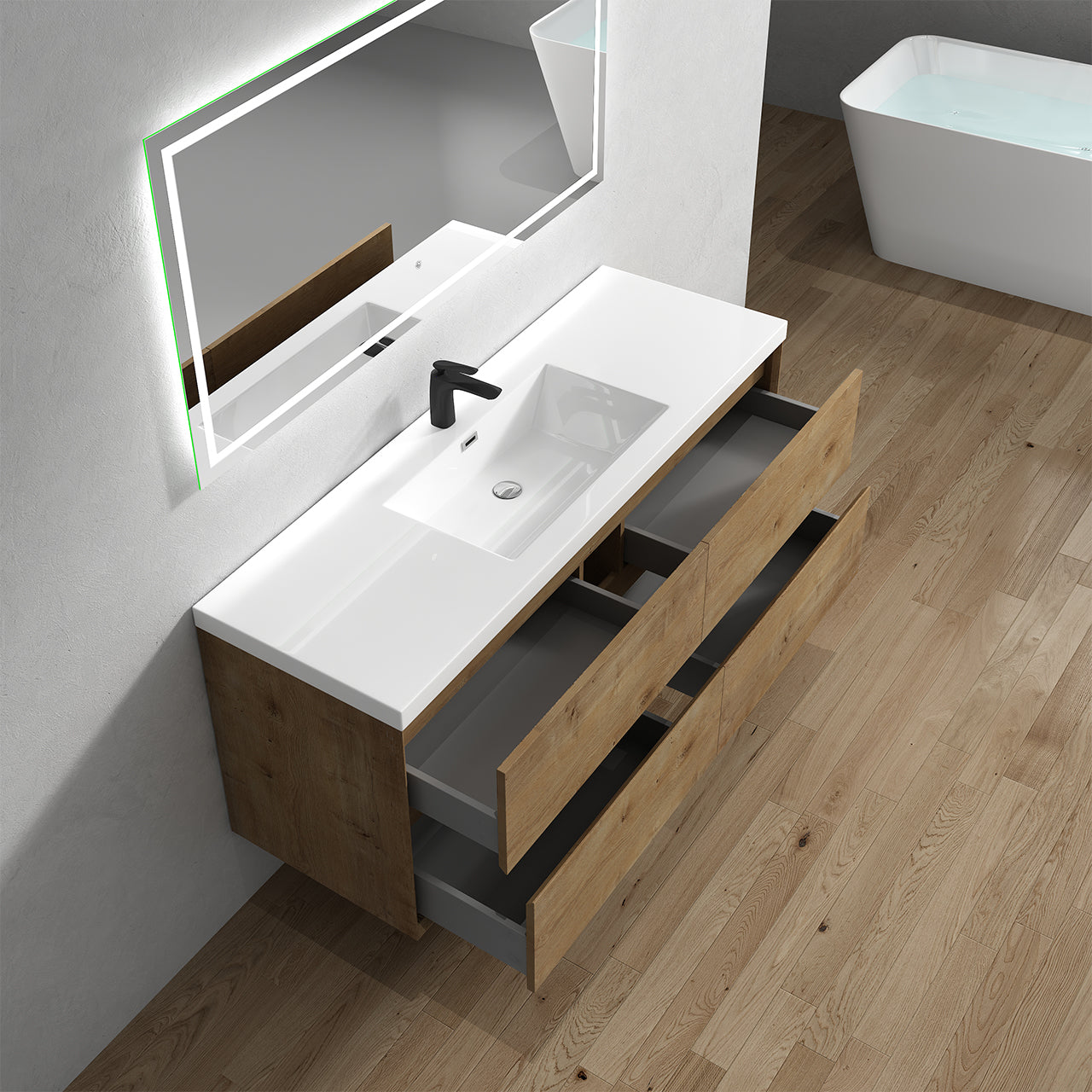 Kingdee Wall Mounted Vanity with Reinforced Acrylic Sink