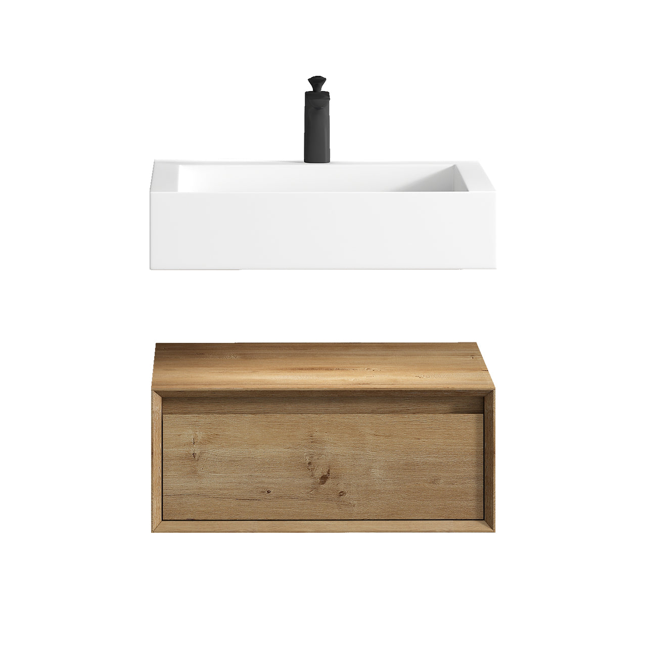 Better Vanity Alysa 24"-48" Floating Wall-Mounted Bathroom Vanity with FLX16 Reinforced Acrylic Sink, Soft Close Drawers Cabinet, Fully Assembled