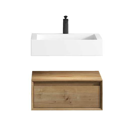 Better Vanity Alysa 24"-48" Floating Wall-Mounted Bathroom Vanity with FLX16 Reinforced Acrylic Sink, Soft Close Drawers Cabinet, Fully Assembled