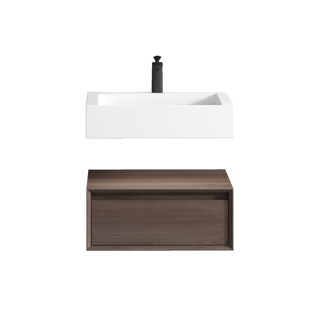 Better Vanity Alysa 24"-48" Floating Wall-Mounted Bathroom Vanity with FLX16 Reinforced Acrylic Sink, Soft Close Drawers Cabinet, Fully Assembled