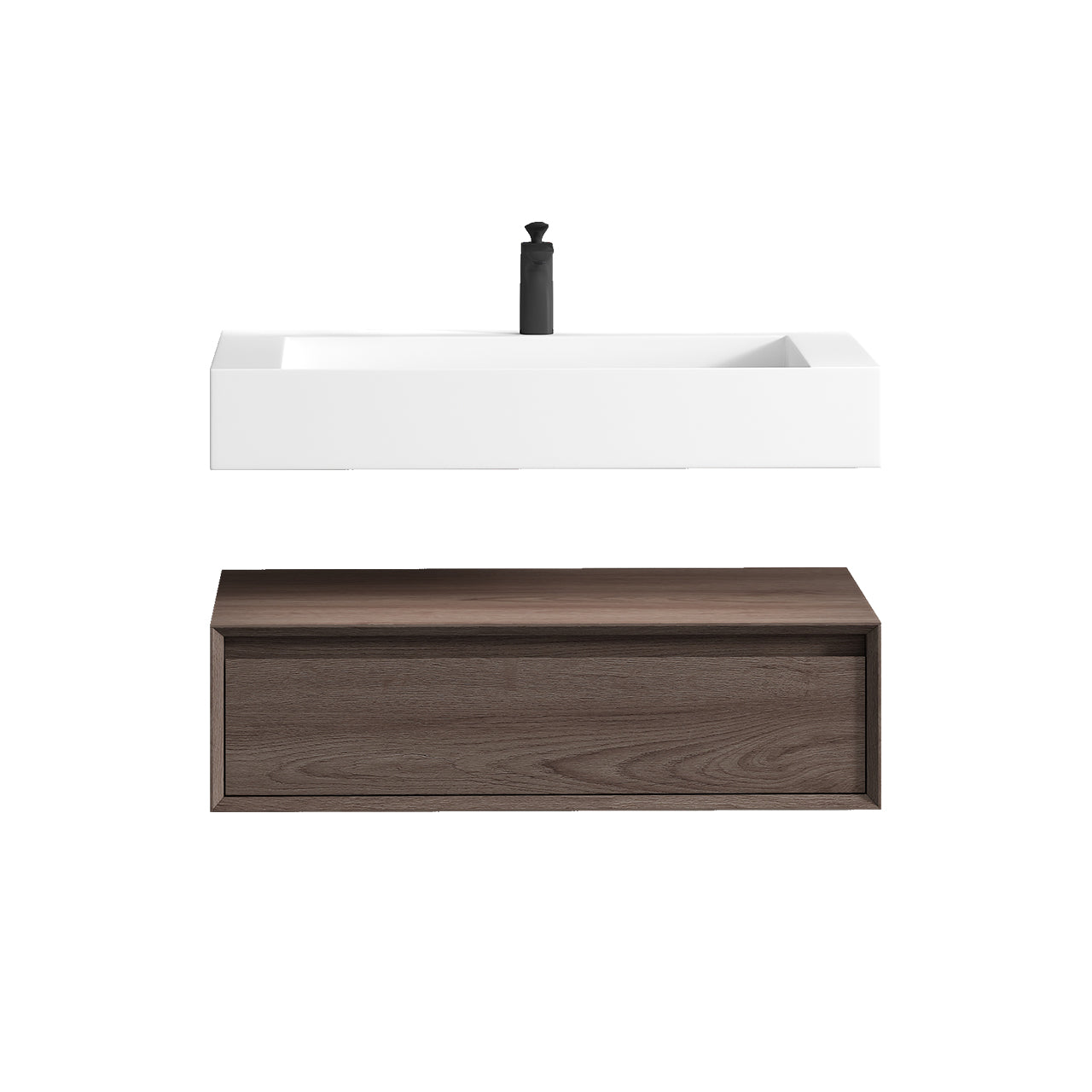 Better Vanity Alysa 24"-48" Floating Wall-Mounted Bathroom Vanity with FLX16 Reinforced Acrylic Sink, Soft Close Drawers Cabinet, Fully Assembled