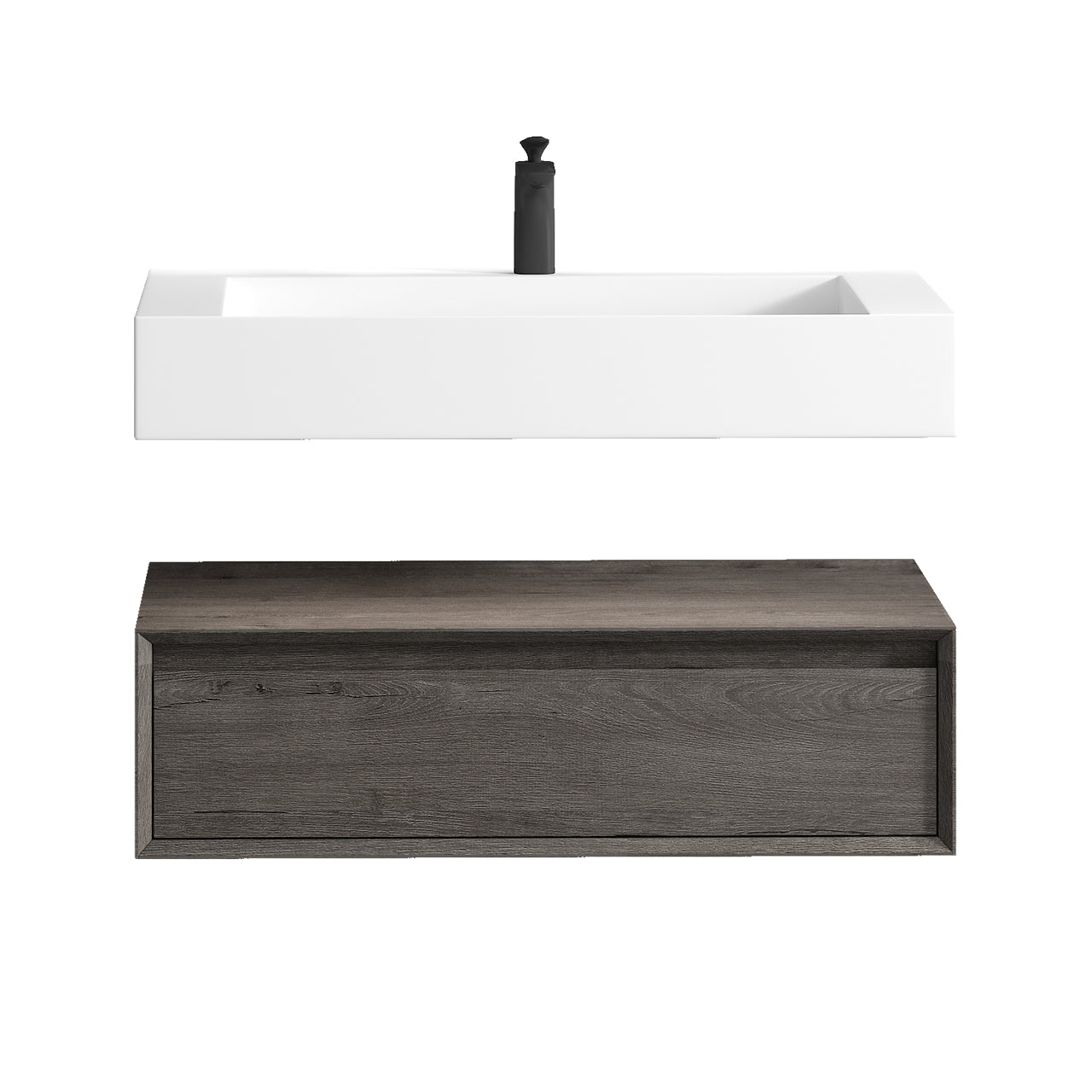 Better Vanity Alysa 24"-48" Floating Wall-Mounted Bathroom Vanity with FLX16 Reinforced Acrylic Sink, Soft Close Drawers Cabinet, Fully Assembled