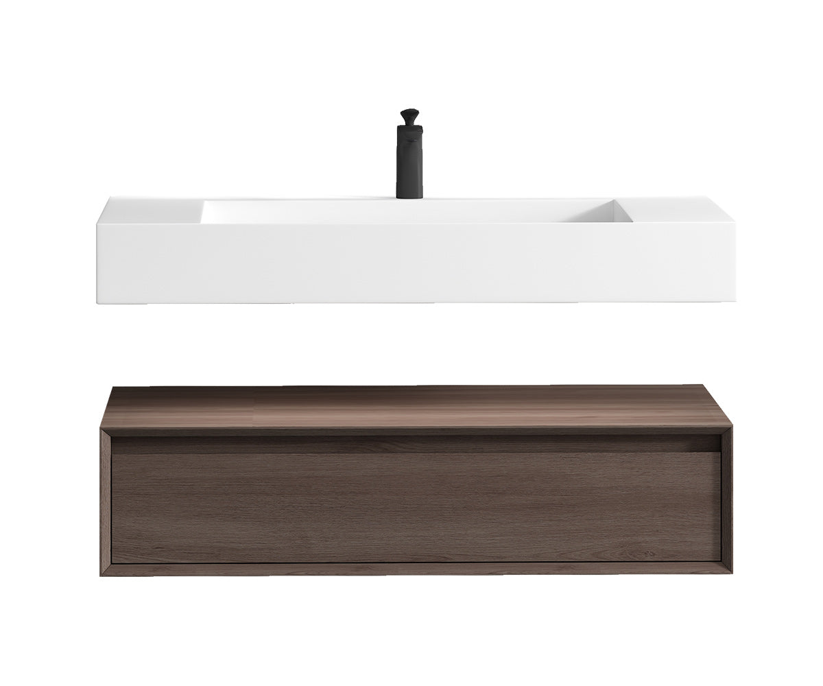Better Vanity Alysa 24"-48" Floating Wall-Mounted Bathroom Vanity with FLX16 Reinforced Acrylic Sink, Soft Close Drawers Cabinet, Fully Assembled