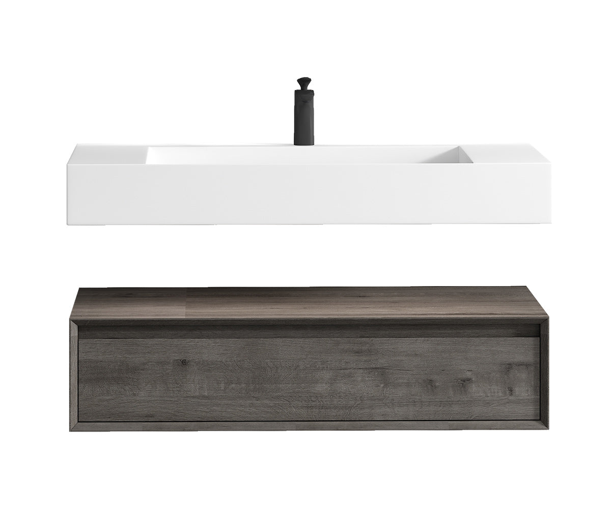 Better Vanity Alysa 24"-48" Floating Wall-Mounted Bathroom Vanity with FLX16 Reinforced Acrylic Sink, Soft Close Drawers Cabinet, Fully Assembled