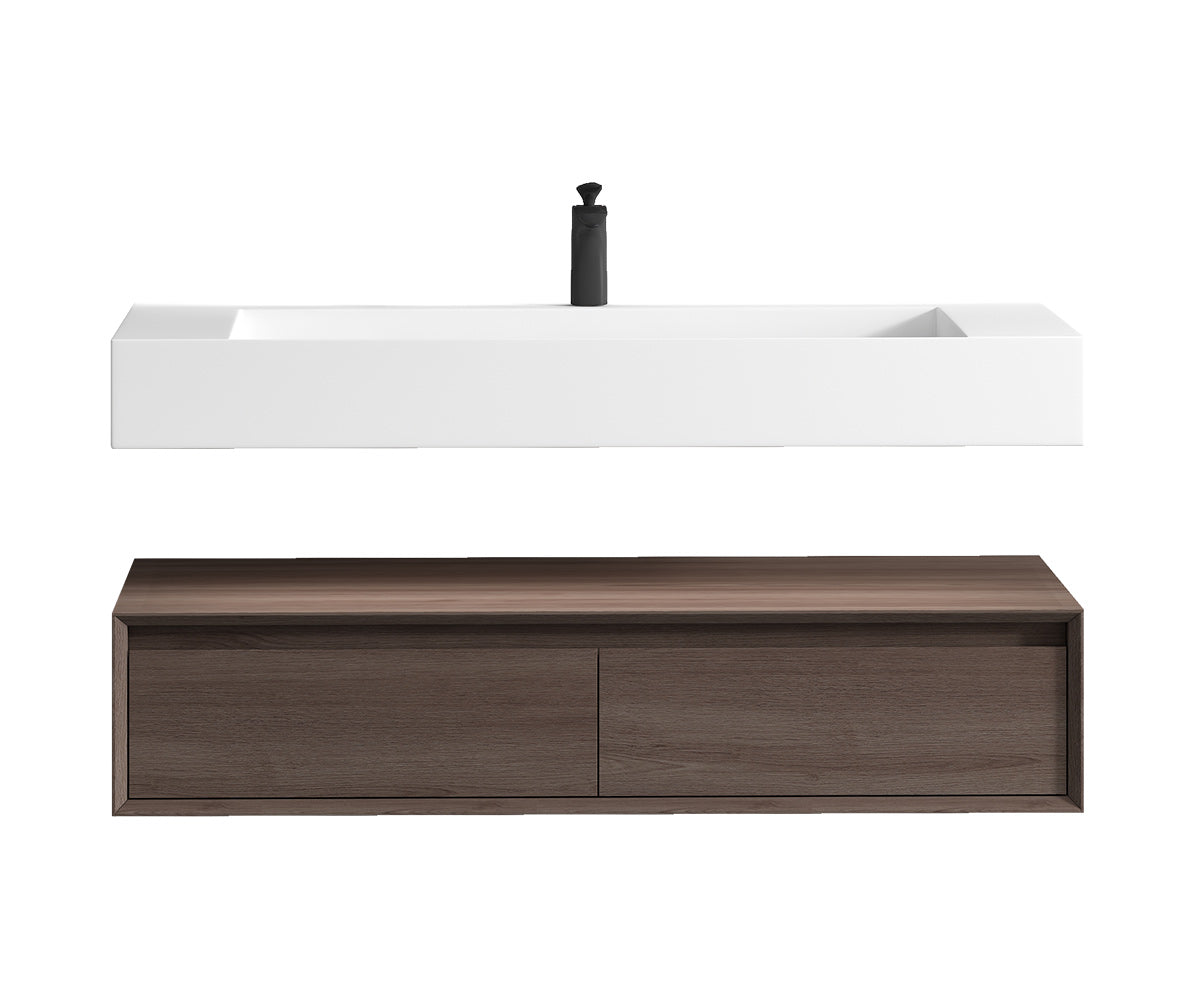 Better Vanity Alysa 24"-48" Floating Wall-Mounted Bathroom Vanity with FLX16 Reinforced Acrylic Sink, Soft Close Drawers Cabinet, Fully Assembled