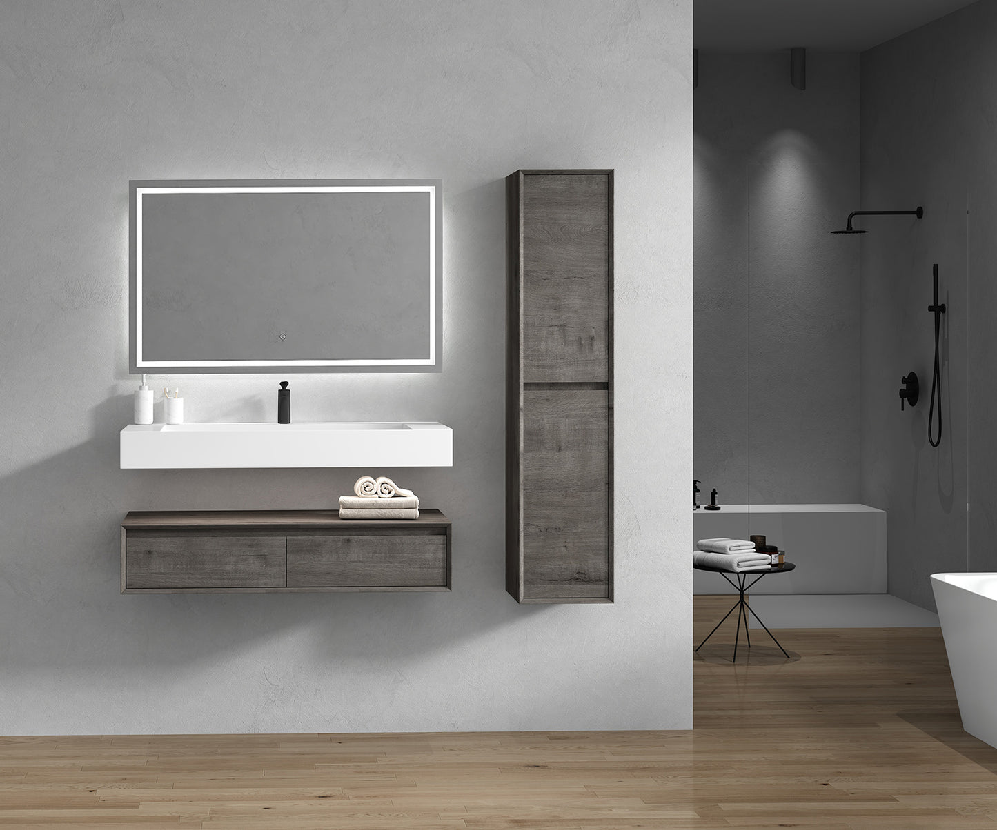 Better Vanity Alysa 24"-48" Floating Wall-Mounted Bathroom Vanity with FLX16 Reinforced Acrylic Sink, Soft Close Drawers Cabinet, Fully Assembled