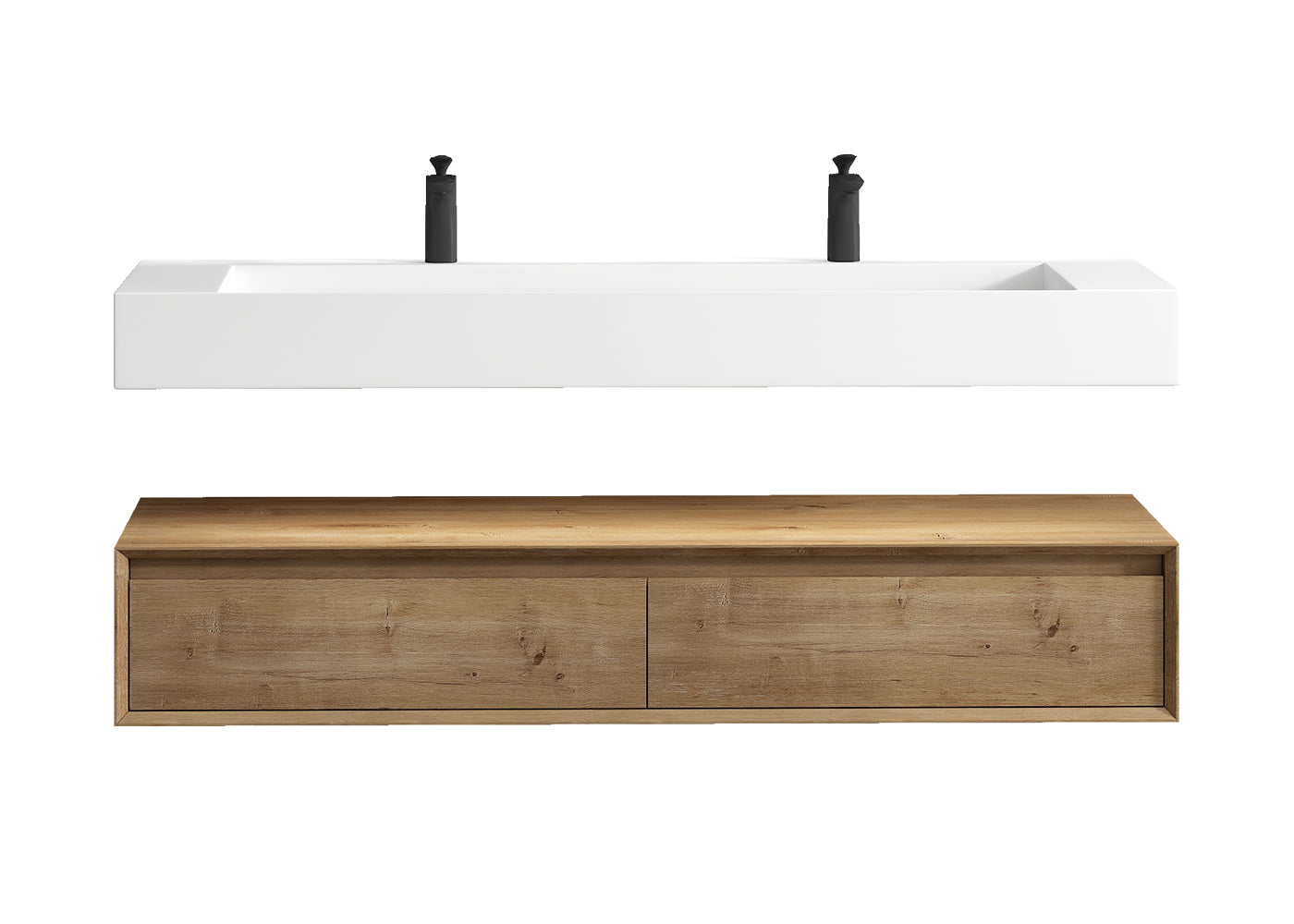Better Vanity Alysa 24"-48" Floating Wall-Mounted Bathroom Vanity with FLX16 Reinforced Acrylic Sink, Soft Close Drawers Cabinet, Fully Assembled