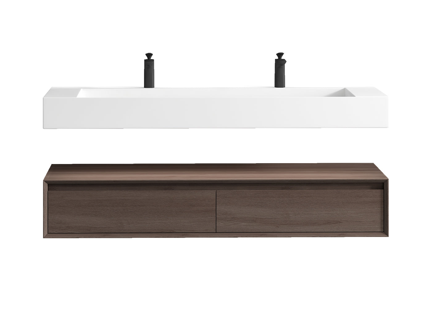 Better Vanity Alysa 24"-48" Floating Wall-Mounted Bathroom Vanity with FLX16 Reinforced Acrylic Sink, Soft Close Drawers Cabinet, Fully Assembled