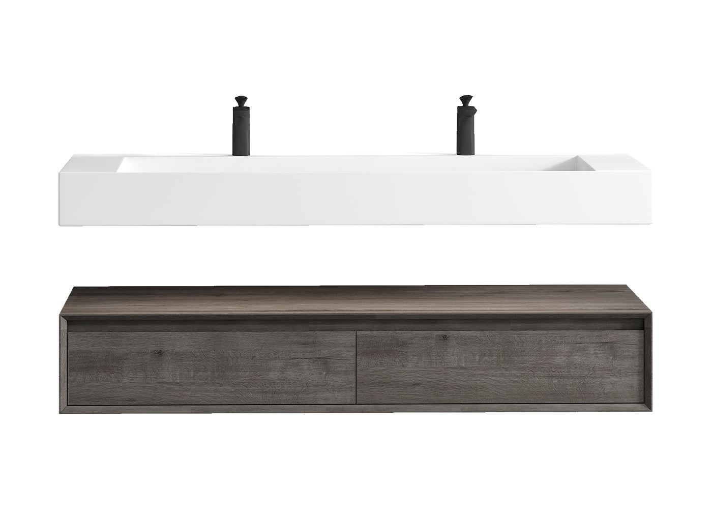 Better Vanity Alysa 24"-48" Floating Wall-Mounted Bathroom Vanity with FLX16 Reinforced Acrylic Sink, Soft Close Drawers Cabinet, Fully Assembled