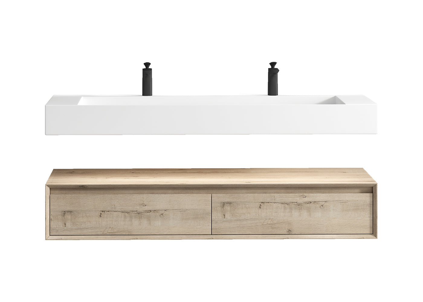 Better Vanity Alysa 24"-48" Floating Wall-Mounted Bathroom Vanity with FLX16 Reinforced Acrylic Sink, Soft Close Drawers Cabinet, Fully Assembled