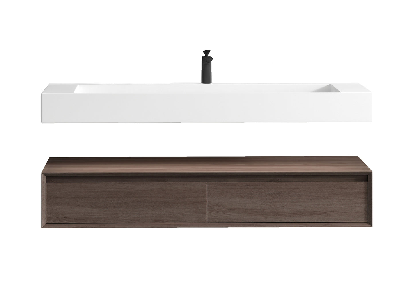 Better Vanity Alysa 24"-48" Floating Wall-Mounted Bathroom Vanity with FLX16 Reinforced Acrylic Sink, Soft Close Drawers Cabinet, Fully Assembled