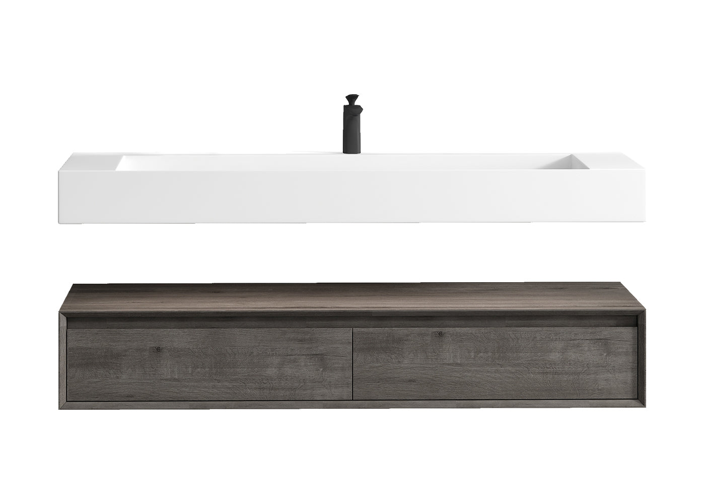 Better Vanity Alysa 24"-48" Floating Wall-Mounted Bathroom Vanity with FLX16 Reinforced Acrylic Sink, Soft Close Drawers Cabinet, Fully Assembled