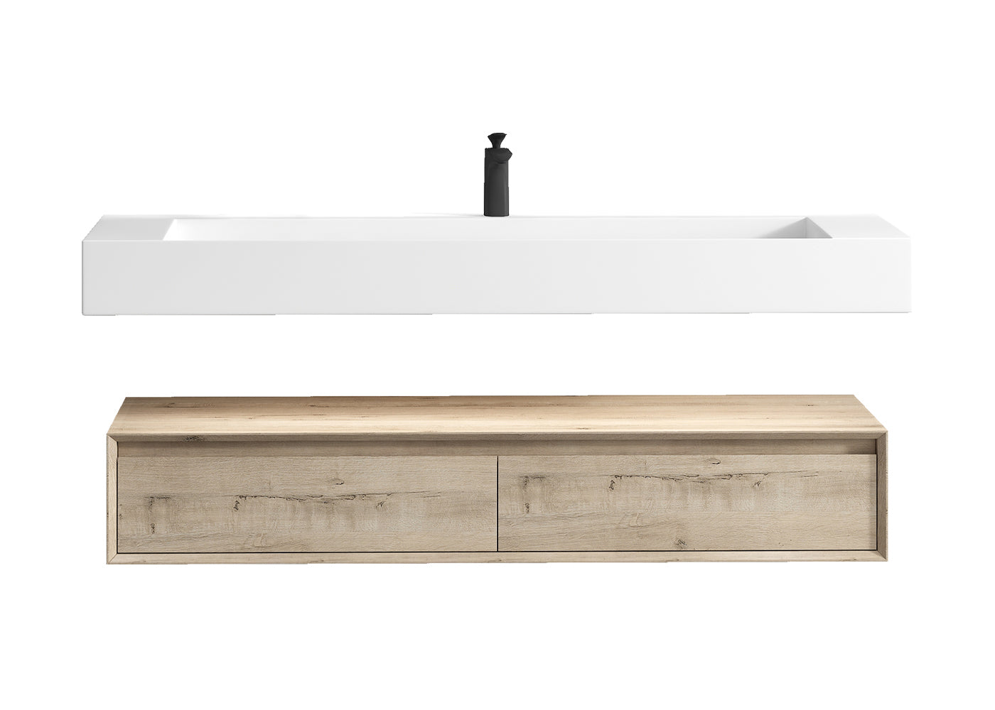 Better Vanity Alysa 24"-48" Floating Wall-Mounted Bathroom Vanity with FLX16 Reinforced Acrylic Sink, Soft Close Drawers Cabinet, Fully Assembled