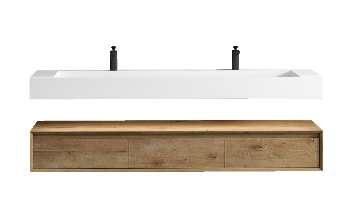 Better Vanity Alysa 24"-48" Floating Wall-Mounted Bathroom Vanity with FLX16 Reinforced Acrylic Sink, Soft Close Drawers Cabinet, Fully Assembled