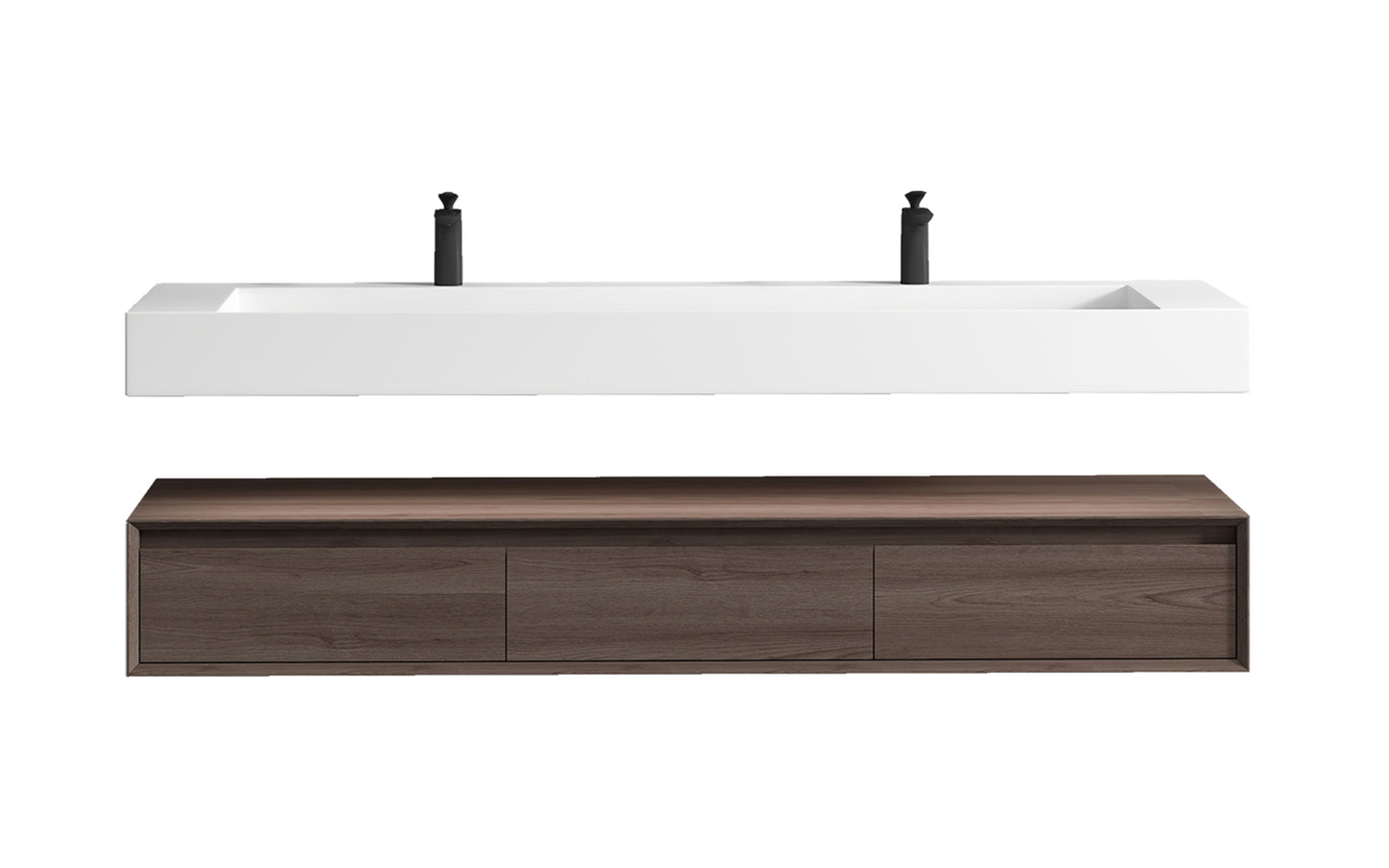 Better Vanity Alysa 24"-48" Floating Wall-Mounted Bathroom Vanity with FLX16 Reinforced Acrylic Sink, Soft Close Drawers Cabinet, Fully Assembled