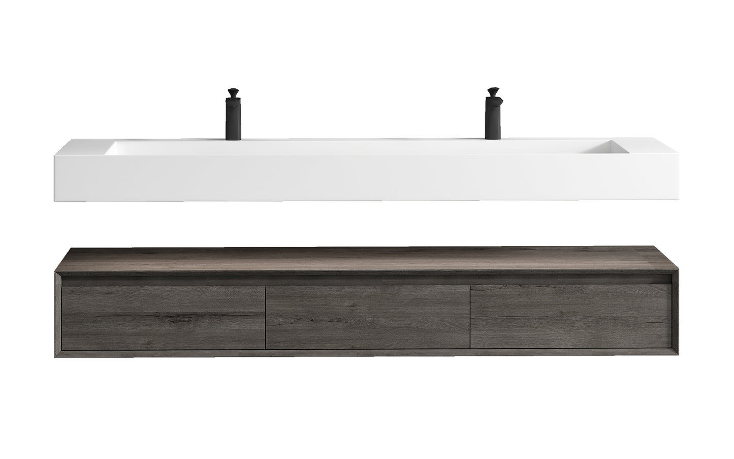 Better Vanity Alysa 24"-48" Floating Wall-Mounted Bathroom Vanity with FLX16 Reinforced Acrylic Sink, Soft Close Drawers Cabinet, Fully Assembled