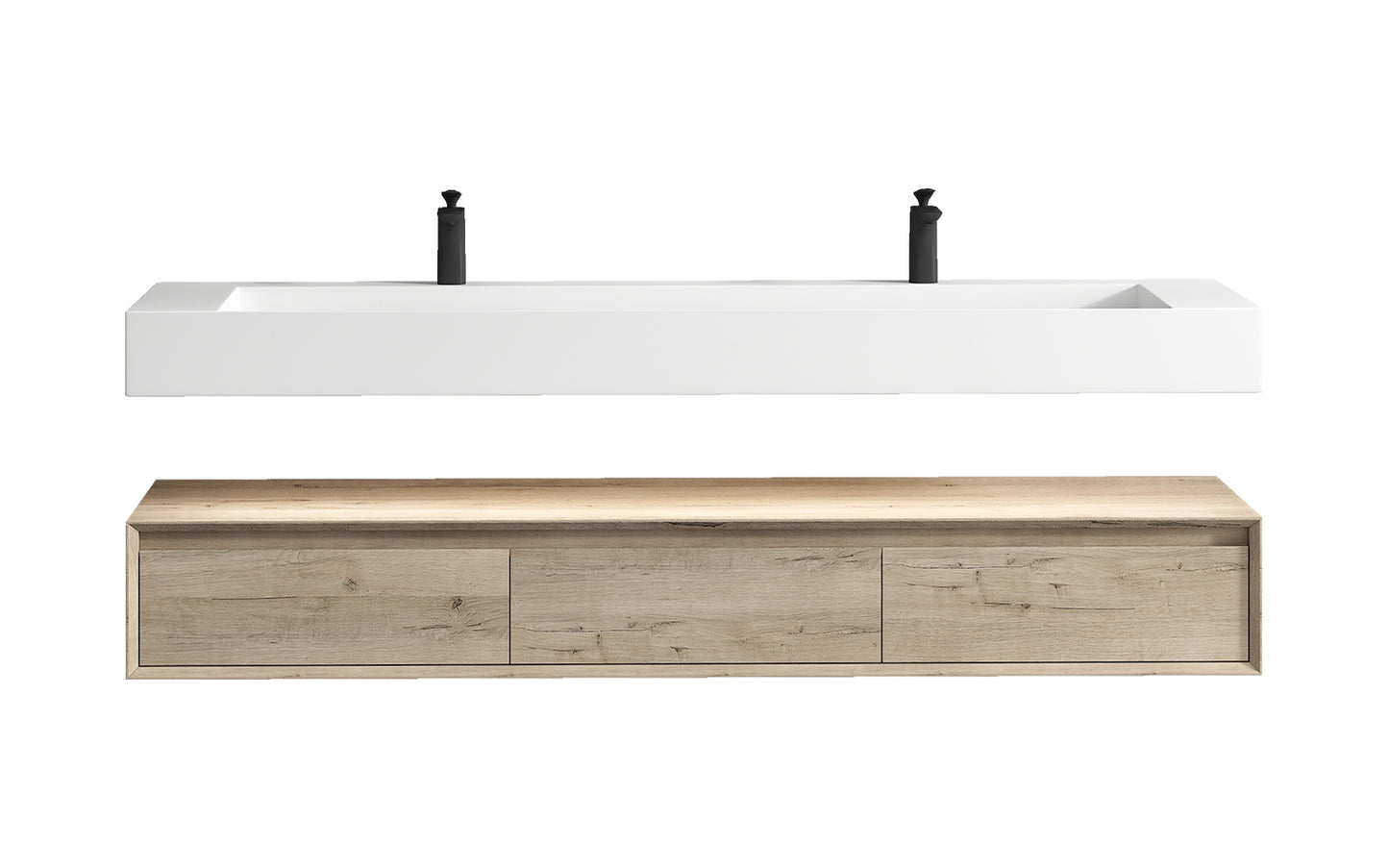 Better Vanity Alysa 24"-48" Floating Wall-Mounted Bathroom Vanity with FLX16 Reinforced Acrylic Sink, Soft Close Drawers Cabinet, Fully Assembled