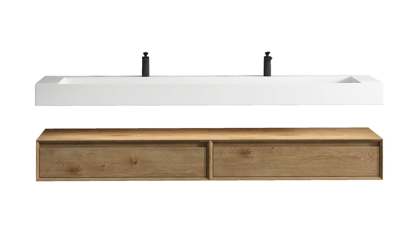 Better Vanity Alysa 24"-48" Floating Wall-Mounted Bathroom Vanity with FLX16 Reinforced Acrylic Sink, Soft Close Drawers Cabinet, Fully Assembled