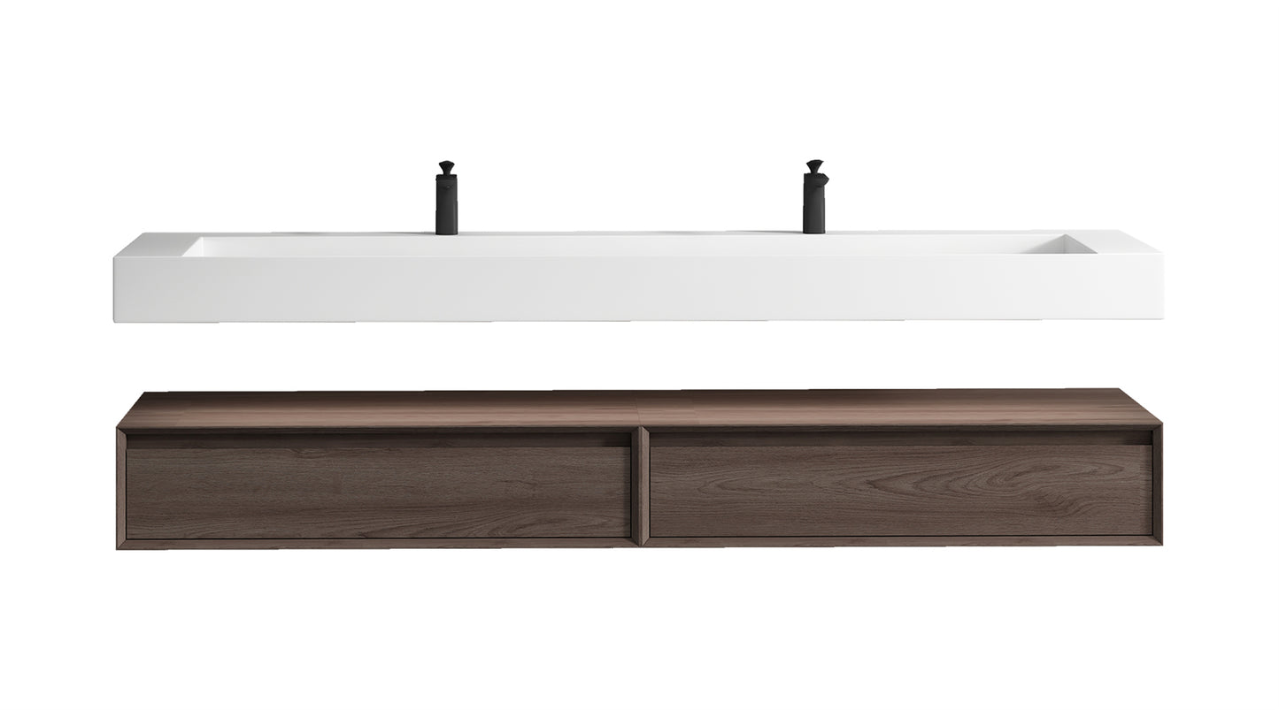 Better Vanity Alysa 24"-48" Floating Wall-Mounted Bathroom Vanity with FLX16 Reinforced Acrylic Sink, Soft Close Drawers Cabinet, Fully Assembled