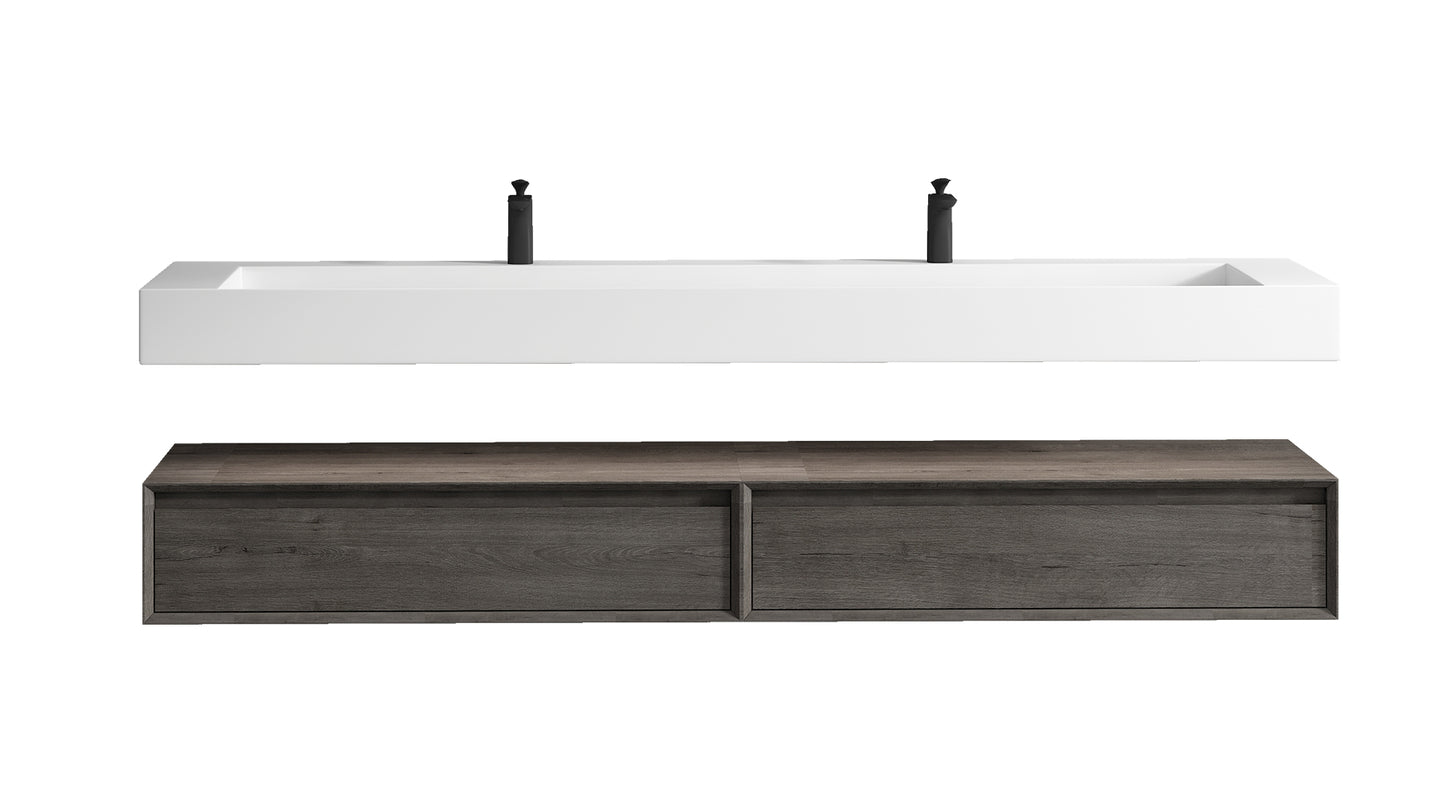 Better Vanity Alysa 24"-48" Floating Wall-Mounted Bathroom Vanity with FLX16 Reinforced Acrylic Sink, Soft Close Drawers Cabinet, Fully Assembled