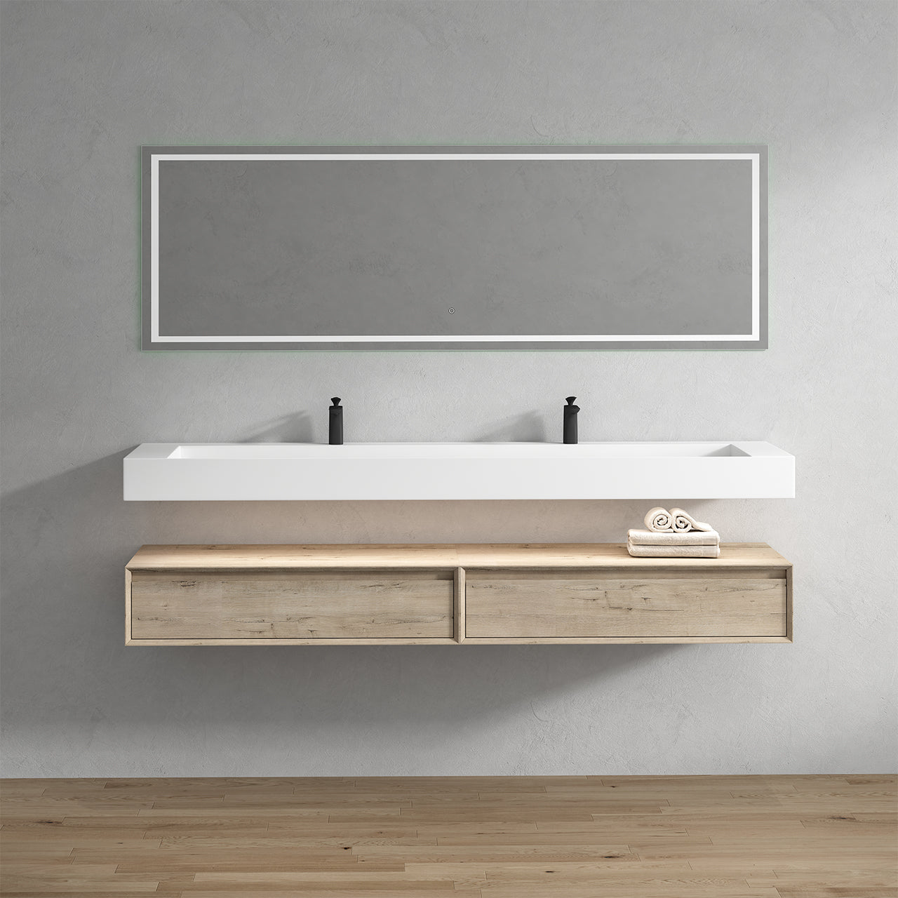 Alysa Floating Bathroom Vanity with FLX16 Acrylic Sink 24" - 84"