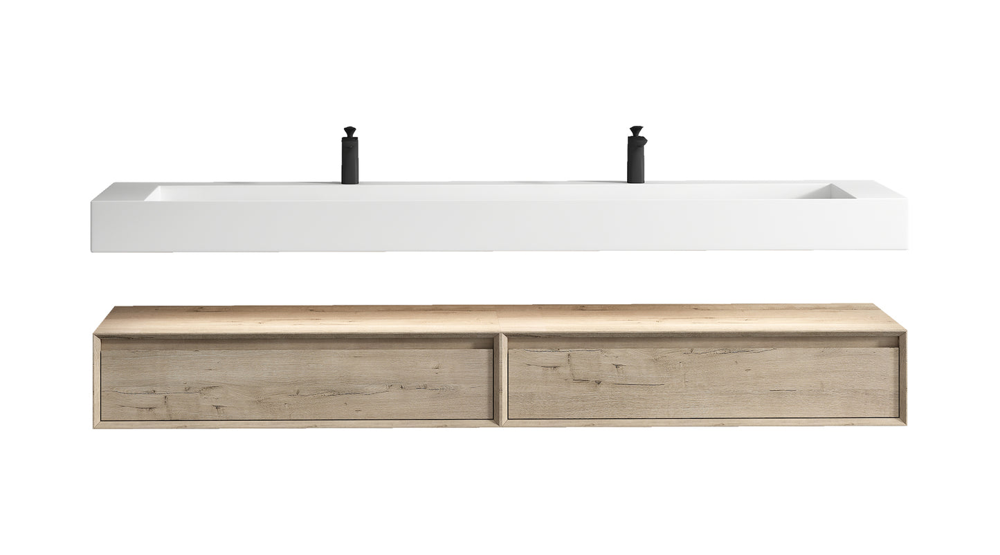 Better Vanity Alysa 24"-48" Floating Wall-Mounted Bathroom Vanity with FLX16 Reinforced Acrylic Sink, Soft Close Drawers Cabinet, Fully Assembled