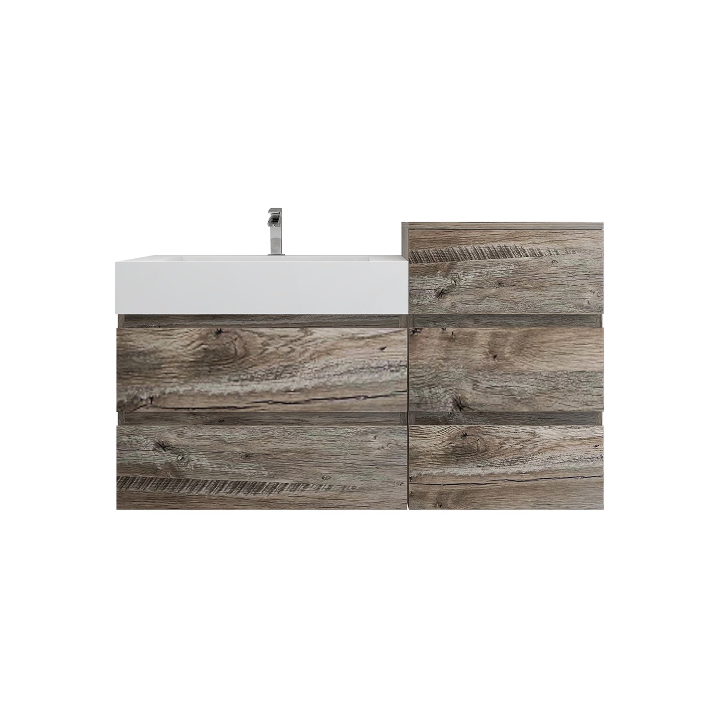 Better Vanity BOW 24"-48" Single Sink Floating Bathroom Vanity Reinforced Acrylic Sink Soft Close Doors & Drawers, Fully Assembled