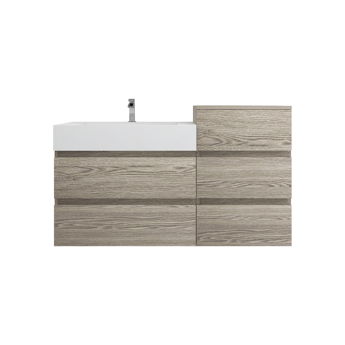 Better Vanity BOW 24"-48" Single Sink Floating Bathroom Vanity Reinforced Acrylic Sink Soft Close Doors & Drawers, Fully Assembled
